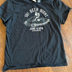 Women’s Black '10¢ Beer Night' Graphic Tee - June 4, 1974